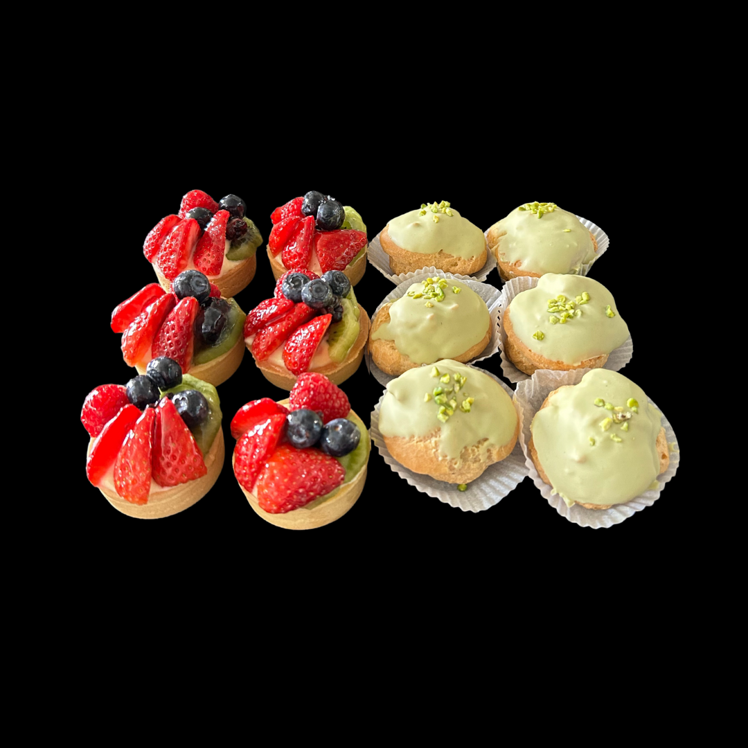 12 Pastries - Fruit Tarts & Bignè